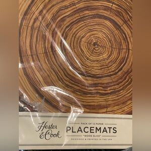 12 Pack Hester and‎ Cook Die-Cut Wood Slice Paper Placemats